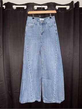 High-Rise Wide Leg Jeans in Light Blue